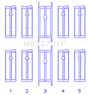 Dodge Neon SRT4 Performance Main Bearings - King Engine Bearings - Tri-metal pMax Black - `03-`05
